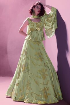 Green Sangeet Party Wear Lehenga Choli