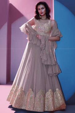 Taupe Sangeet Party Wear Lehenga Choli