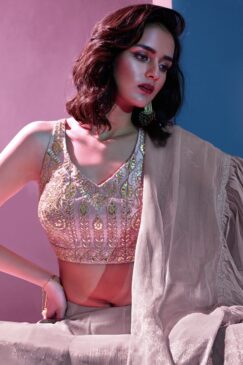 Alternative view of Taupe Sangeet Party Wear Lehenga Choli