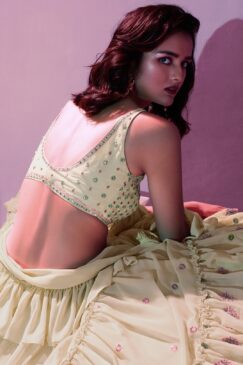 Alternative view of Cream Sangeet Party Wear Lehenga Choli