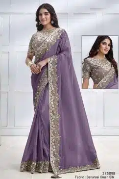 Purple Crush Silk Designer Saree