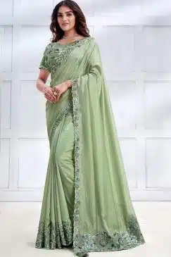 Green Fancy Silk Designer Saree
