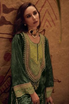 Alternative view of Green Luxury Velvet Embroidered Pant Suit