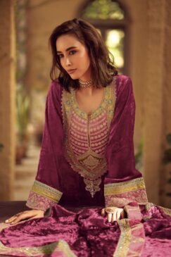 Alternative view of Pink Luxury Velvet Embroidered Pant Suit