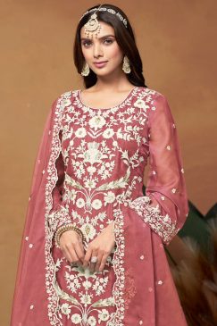 Alternative view of Pink Embroidered Salwar Kameez Suit