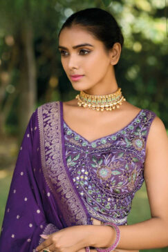Alternative view of Purple Embroidered Wedding Lehenga Choli