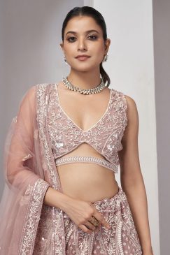 Alternative view of Dusty Rose Heavy Embroidered Bridal Lehenga Choli