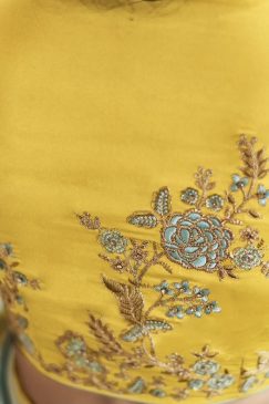 Alternative view of Light Blue Dola Silk Embroidered Wedding Saree