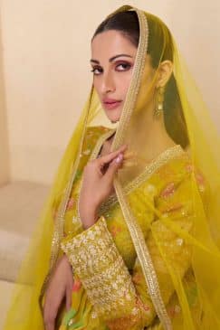 Alternative view of Yellow Georgette Anarkali Gown