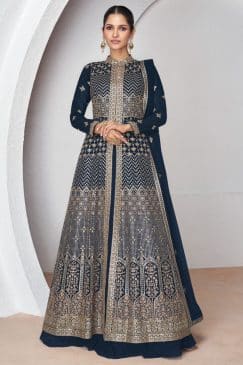 Navy Blue Lehenga Style Anarkali Suit