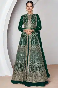 Green Lehenga Style Anarkali Suit