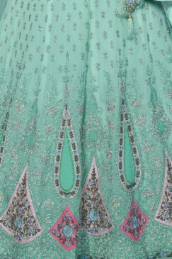 Alternative view of Aqua Heavy Embroidered Bridal Lehenga Choli