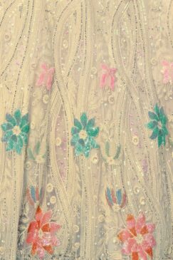 Alternative view of Off White Heavy Embroidered Bridal Lehenga Choli