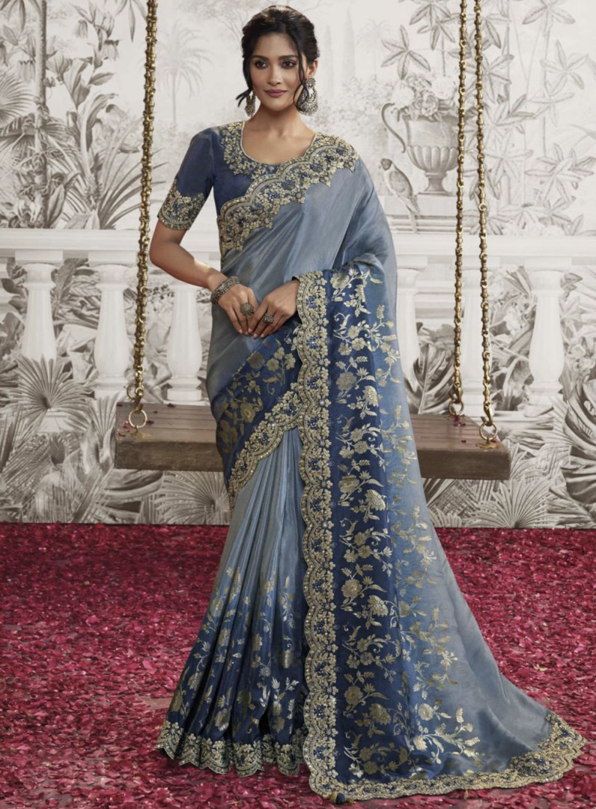 Bridal designer sarees for wedding reception discount