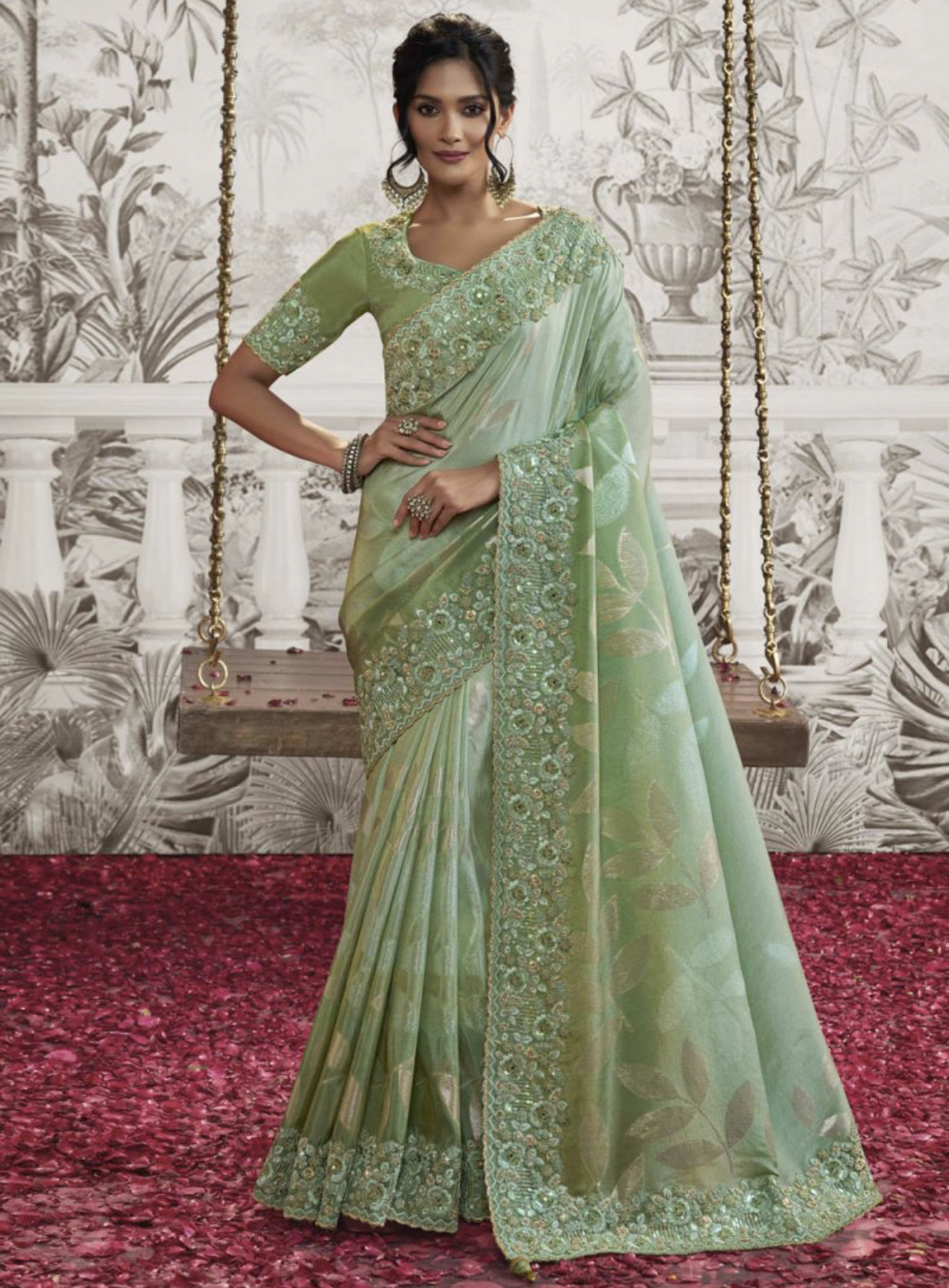 Fancy silk sarees for wedding cheap