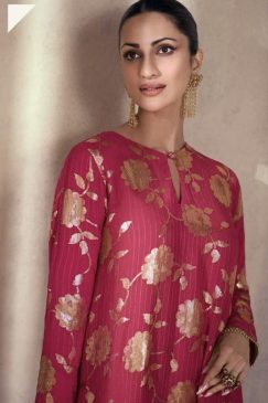 Alternative view of Pink Embroidered Sangeet Sharara Suit