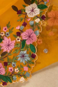 Alternative view of Orange Embroidered Sangeet Sharara Suit