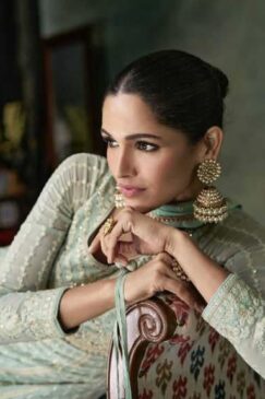 Alternative view of Mint Green Embroidered Anarkali Suit