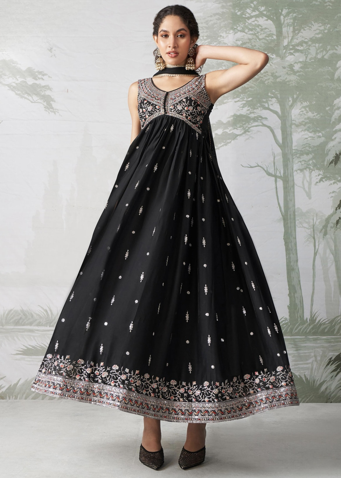 Black Georgette Anarkali Suit Salwar Kameez Designer Collection