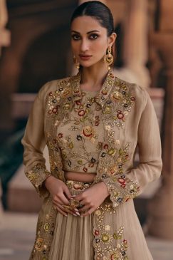 Alternative view of Beige Lehenga Suit With Jacket