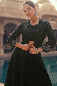 Alternative view of Black Lehenga Suit With Jacket