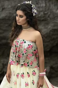 Alternative view of Off White Soft Net Embroidered Lehenga Choli