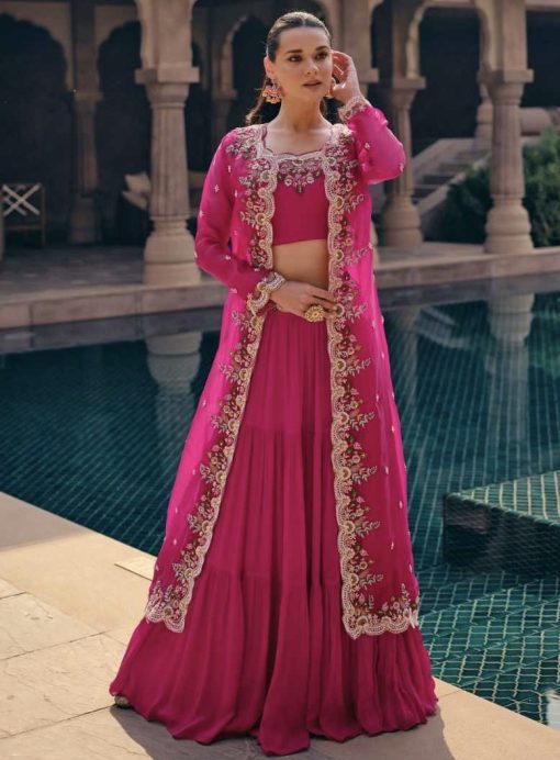 Pink Lehenga Suit With Jacket