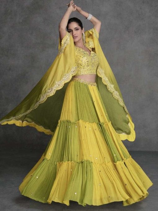 Yellow Lehenga Suit With Shrug