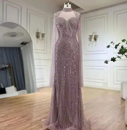 Sequin Embellished Mermaid Evening Dress