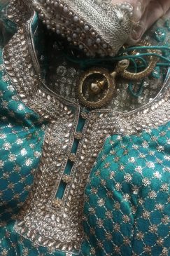 Alternative view of Ready To Wear Green Net Sharara Suit
