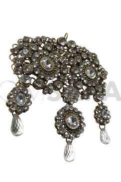 Alternative view of Crystal Dangle Maang Tikka Head Piece