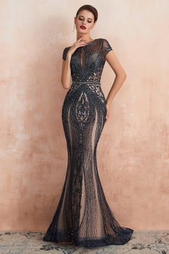 Full Diamond Floor Length Evening Dress
