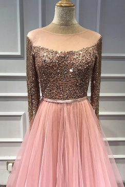 Alternative view of Rose Gold Sequinned Evening Dress
