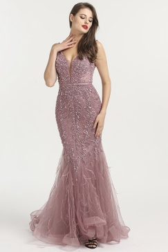 Pink Backless Evening Dress Evening Dress