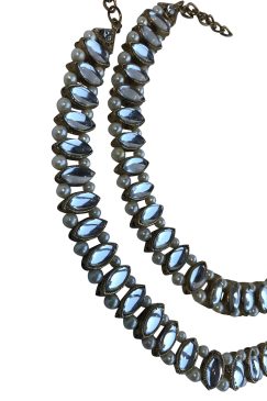 Alternative view of Golden Anklet Payal With Crystal Stone And Moti