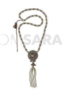 Slim Moti And Crystal Saree Belt