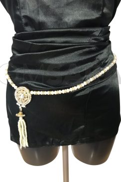 Alternative view of Slim Moti And Crystal Saree Belt