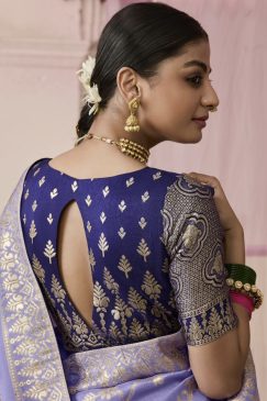 Alternative view of Lilac Embroidered Wedding Saree