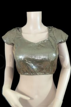 Designer Copper Sequinned Cap Sleeve Blouse