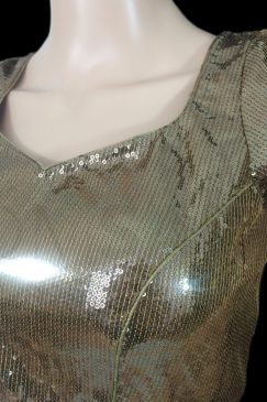 Alternative view of Designer Copper Sequinned Cap Sleeve Blouse