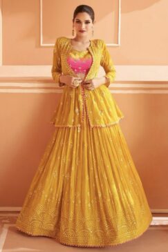 Yellow Jacket Style Lehenga Choli