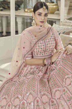 Alternative view of Pink Georgette Party Wear Lehenga Choli