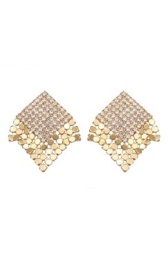 Shiny Gold Geometric Stud Earrings