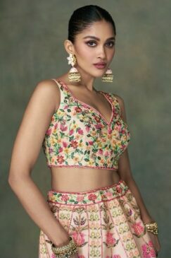 Alternative view of Peach Embroidered Designer Lehenga Choli
